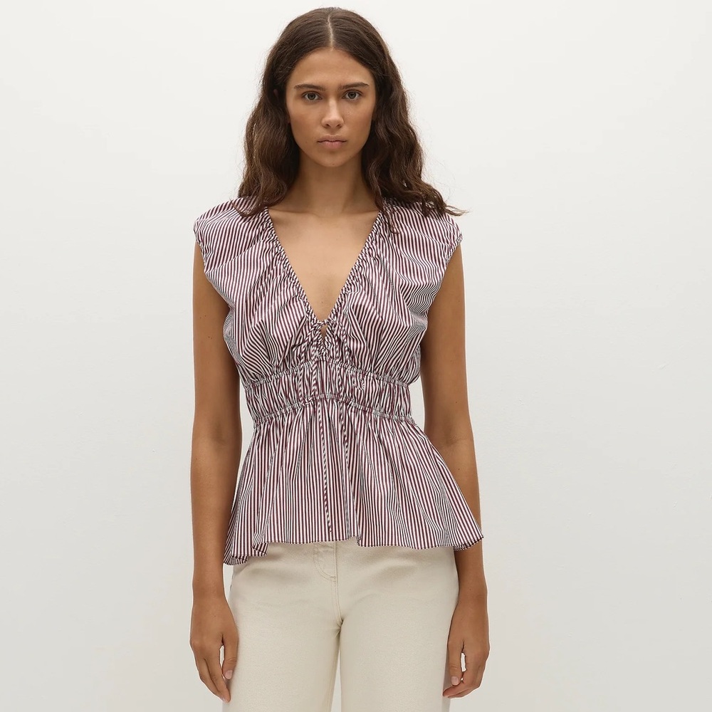 Faithfull Hedda top in red stripe nwt 6